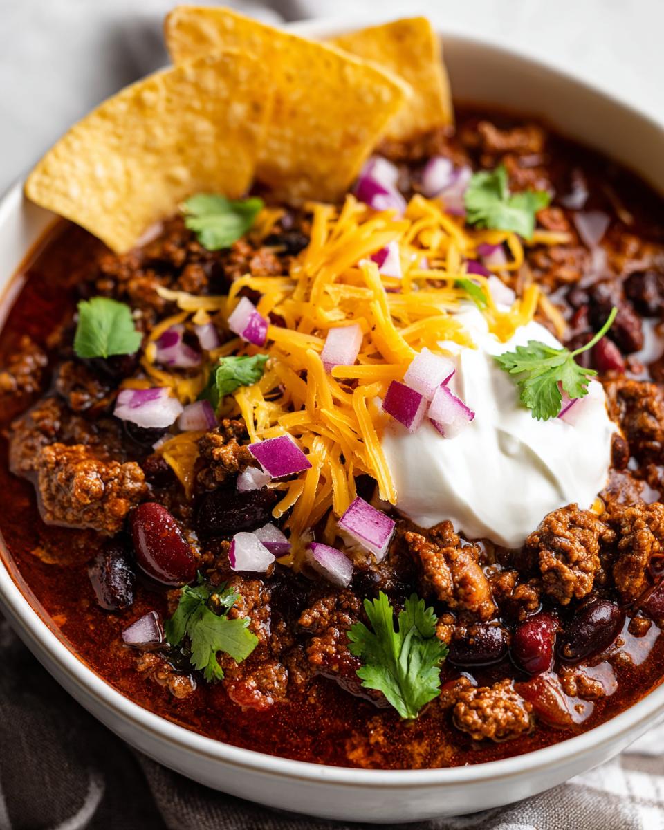Dutch oven chili ground beef - detail 2
