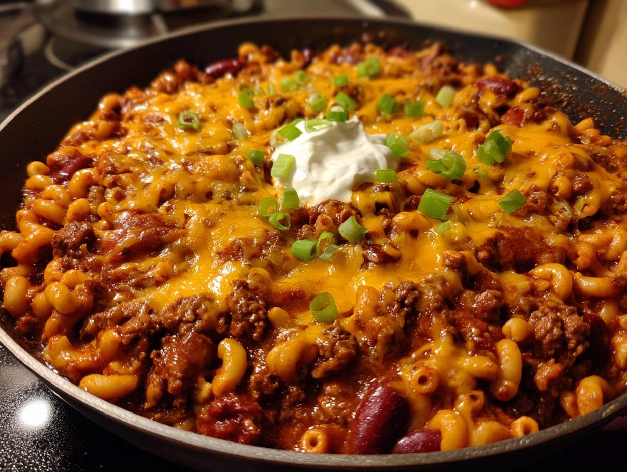 Amazing 1-Pan Easy Chili Mac Skillet Recipe
