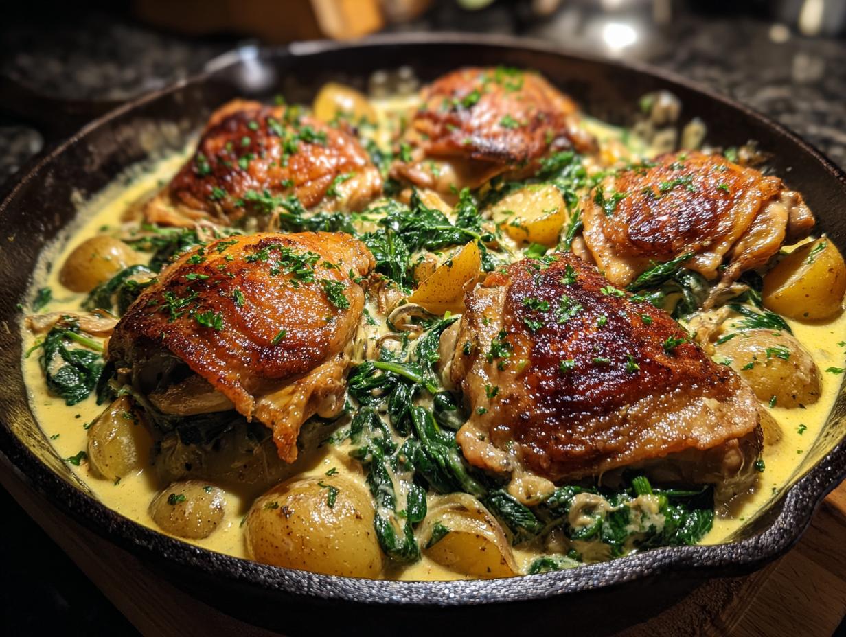 Stunning Garlic Parmesan Chicken Skillet 6-minute crust