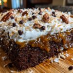 German chocolate poke cake