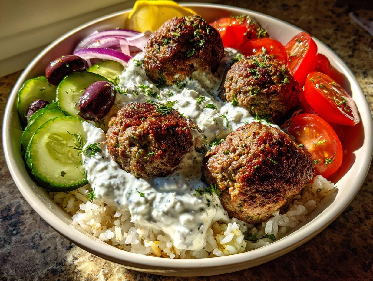 40 Minute Greek Meatball Bowl Magic
