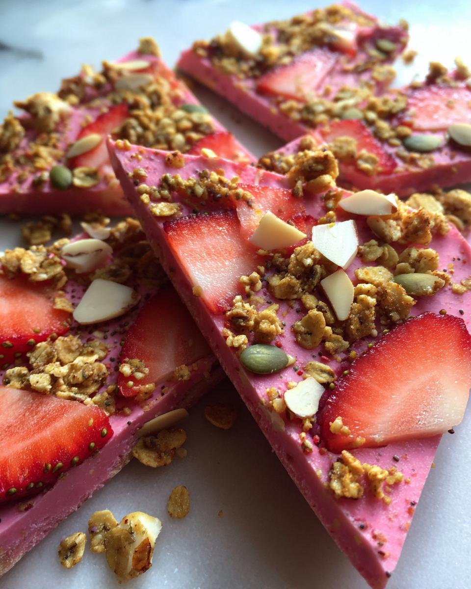 Healthy Strawberry Yogurt Bark with Granola - detail 2