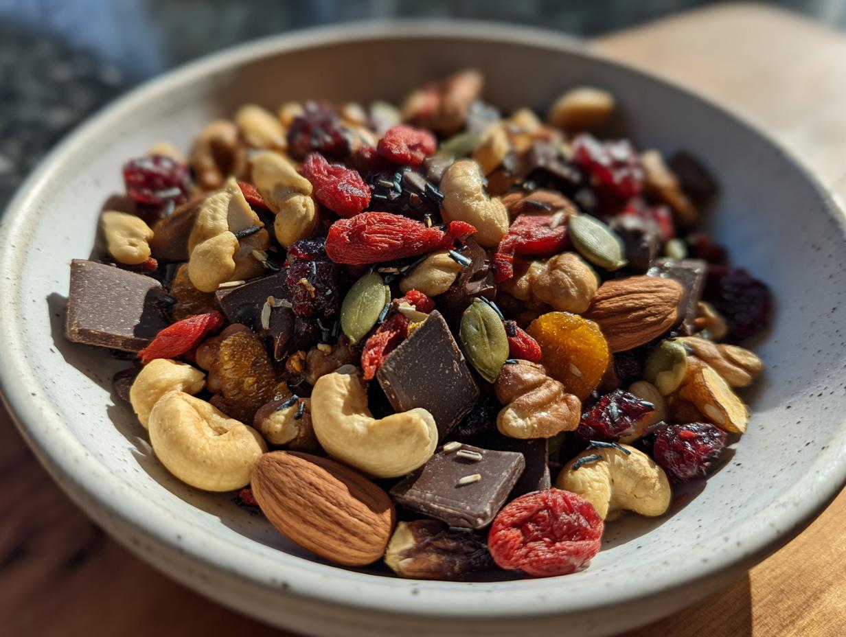 Amazing 10-Min Homemade Trail Mix with Nuts Seeds Dark Chocolate