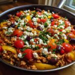 Mediterranean Ground Chicken Skillet