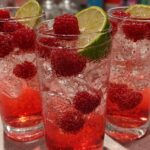 Pink sparkling mocktail