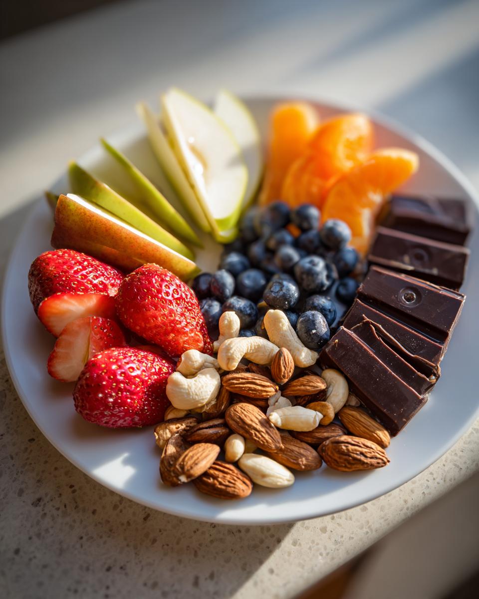 Amazing 5-Minute Quick Fruit and Nut Snack Plate with Chocolate 4 Quick Fruit and Nut Snack Plate with Chocolate - detail 1