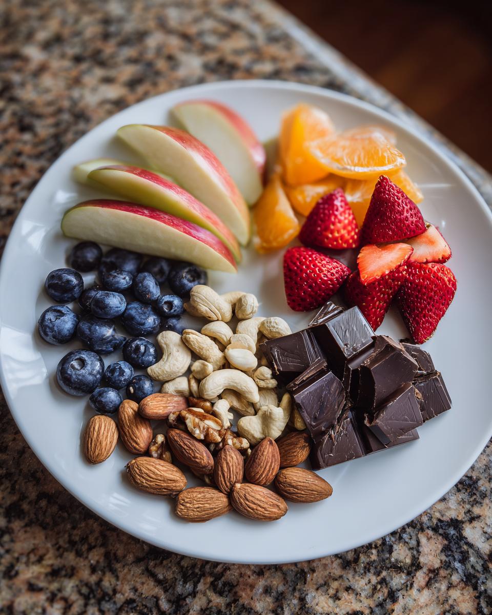 Amazing 5-Minute Quick Fruit and Nut Snack Plate with Chocolate 5 Quick Fruit and Nut Snack Plate with Chocolate - detail 2