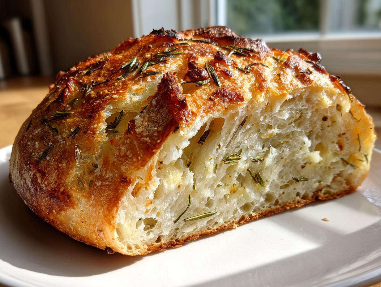 Amazing Rosemary Garlic Bread in 1 bake