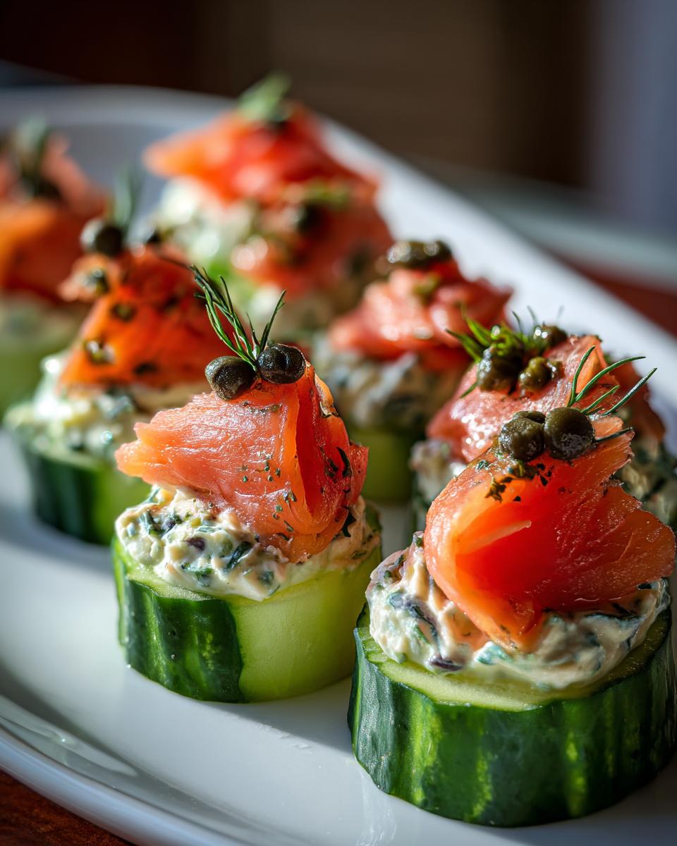 Smoked Salmon Cucumber Rounds - detail 1