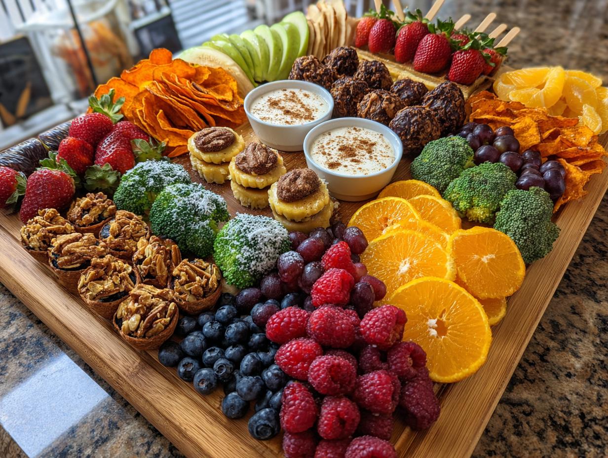 3 Amazing Snack Board with Yogurt Bites Fruit Veggie Chips