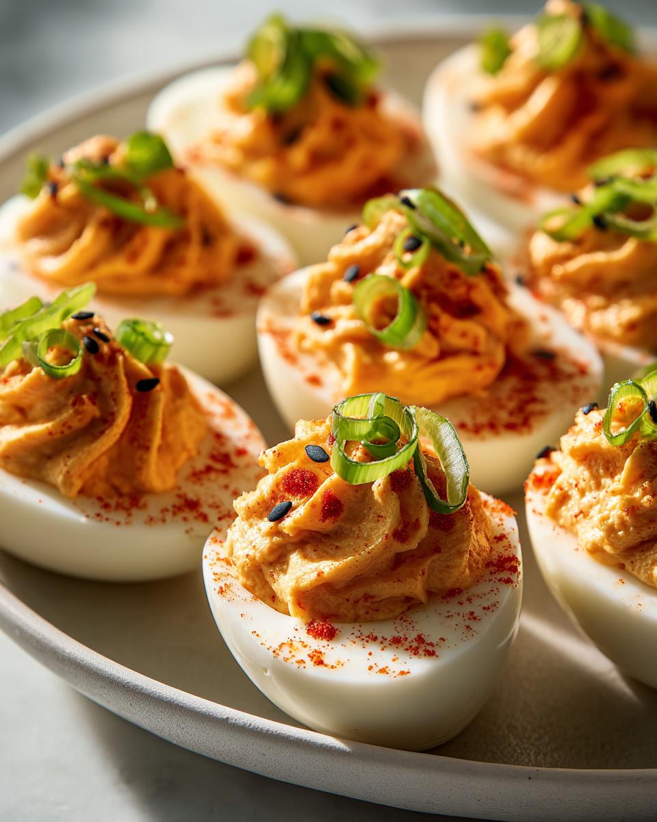 Spicy Chili Garlic Deviled Eggs - detail 2