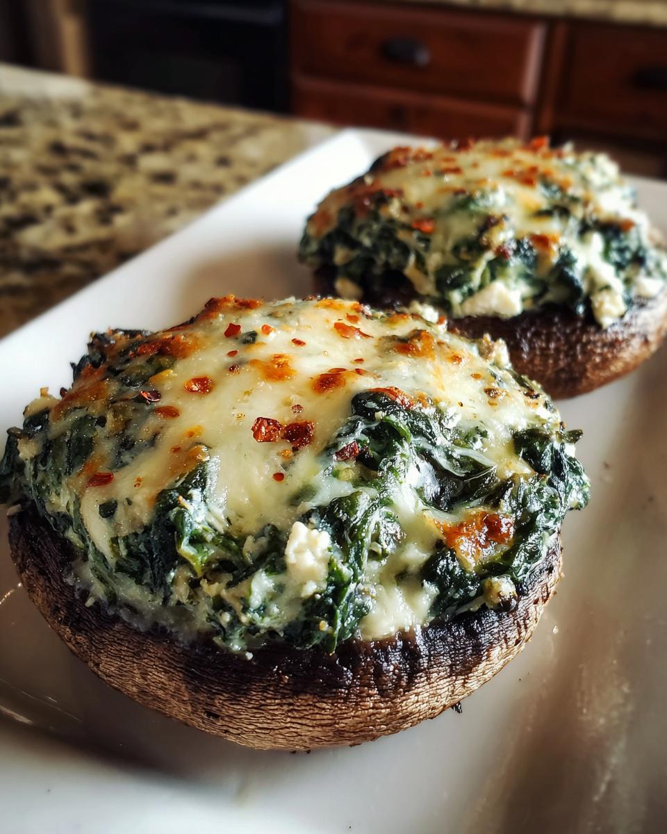 Spinach Cheese Stuffed Portobellos - detail 1