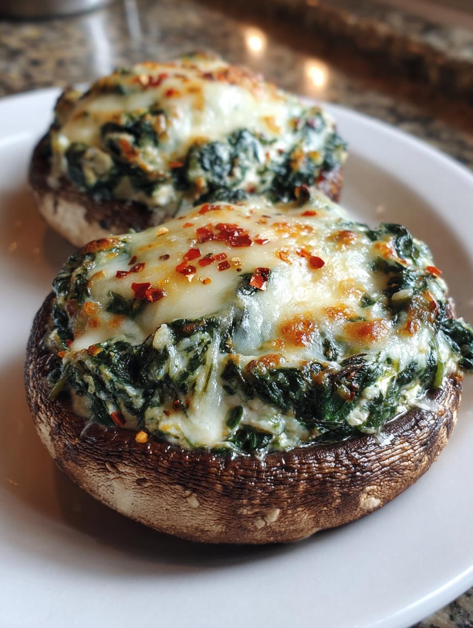 Spinach Cheese Stuffed Portobellos - detail 2