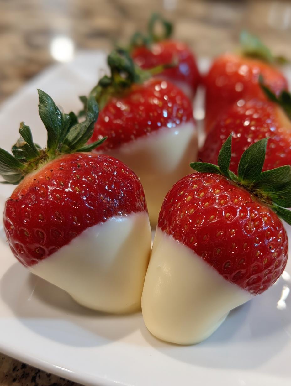 White chocolate strawberries - detail 2