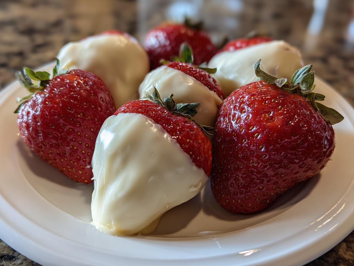 Easy 3-Ingredient White Chocolate Strawberries