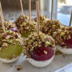 Yogurt-Dipped Frozen Grapes with Crushed Nuts