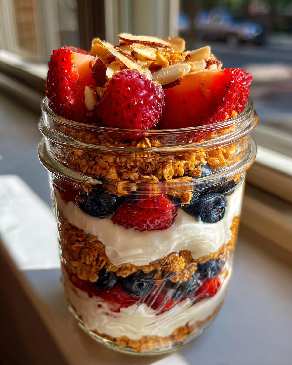 Yogurt Parfait Jars with Granola and Berries - detail 2