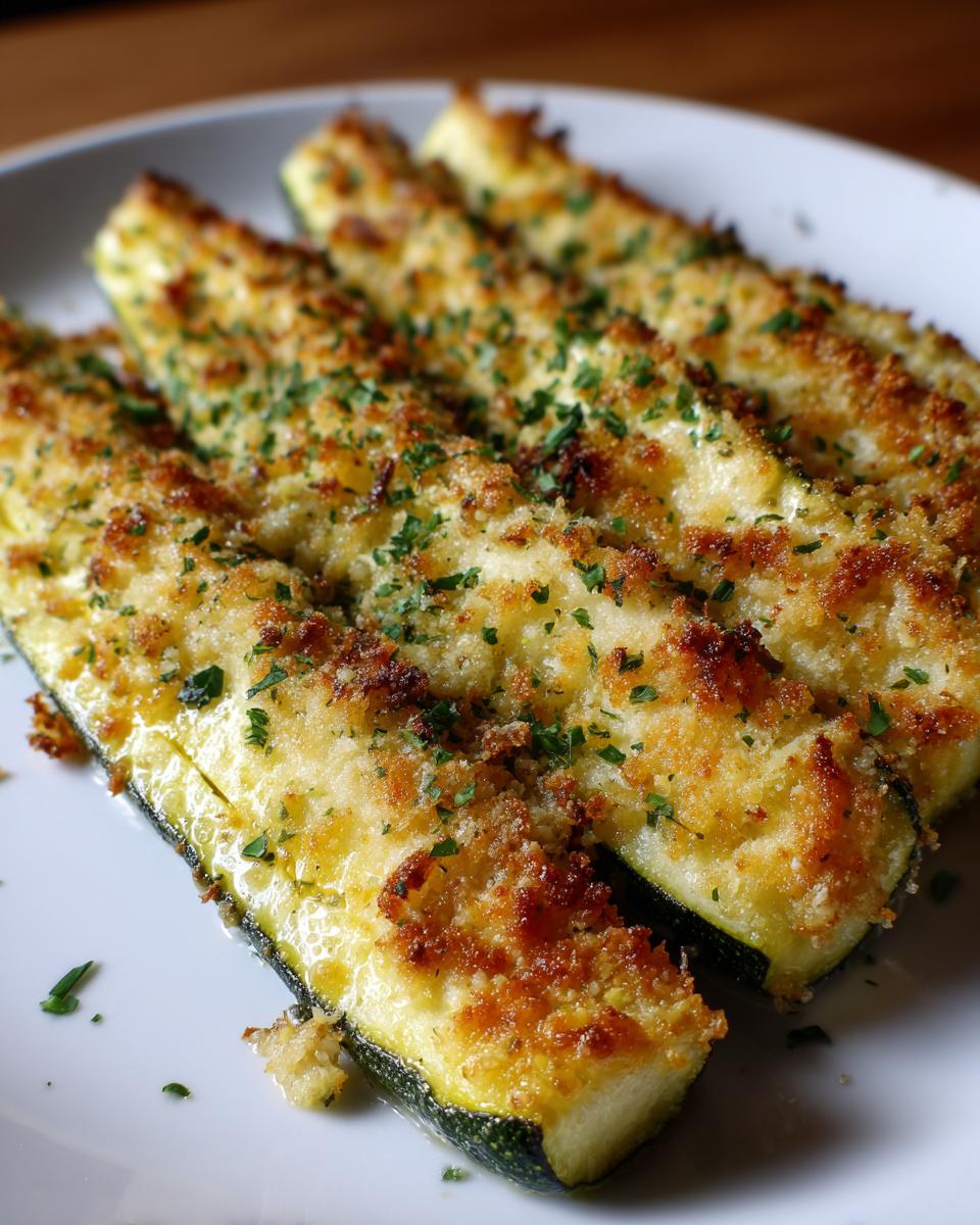 baked parmesan zucchini - detail 1
