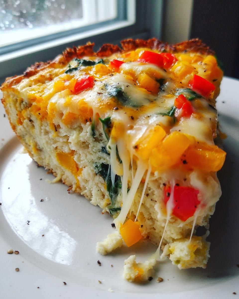 cheesy egg breakfast bake - detail 1