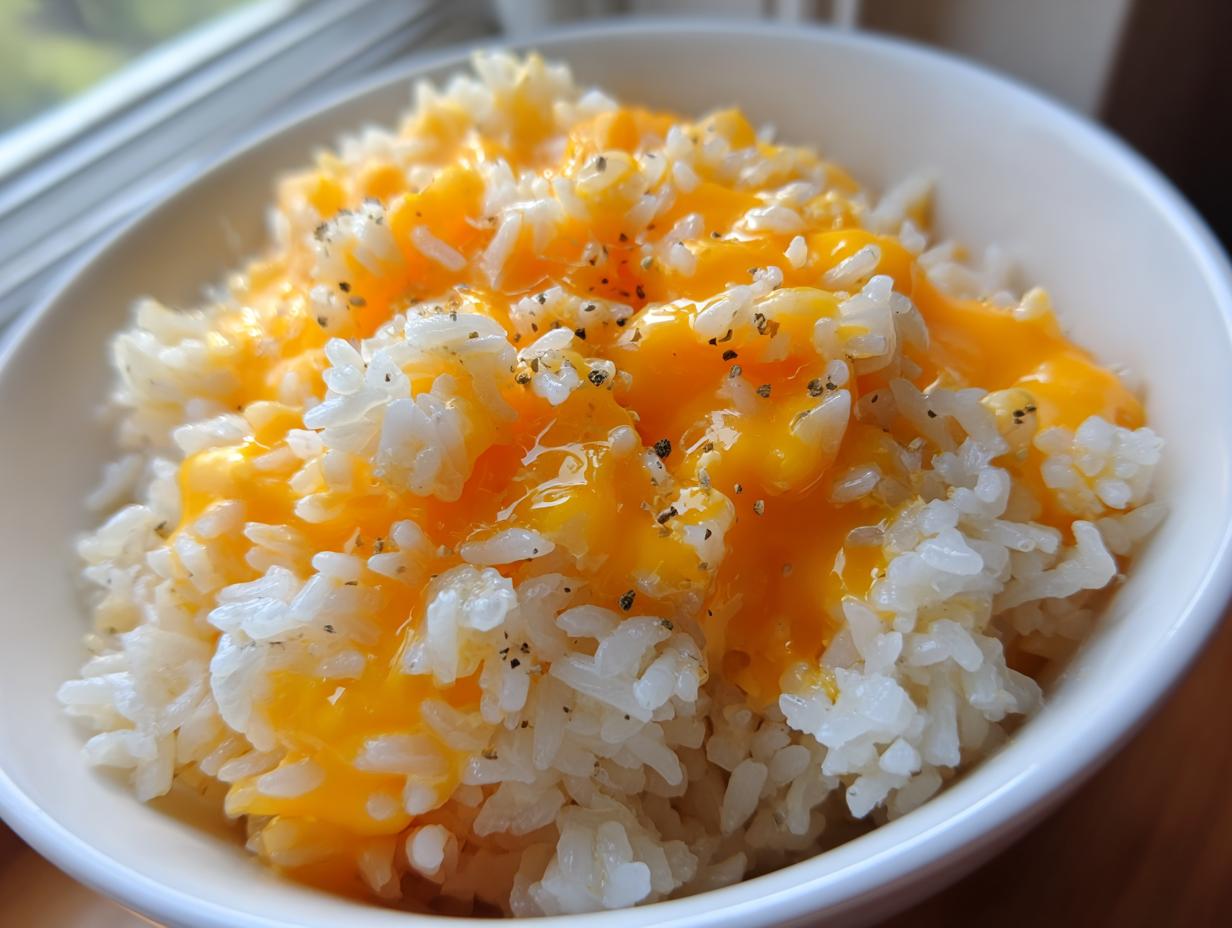 Pure creamy cheese rice bowl magic in 15 mins