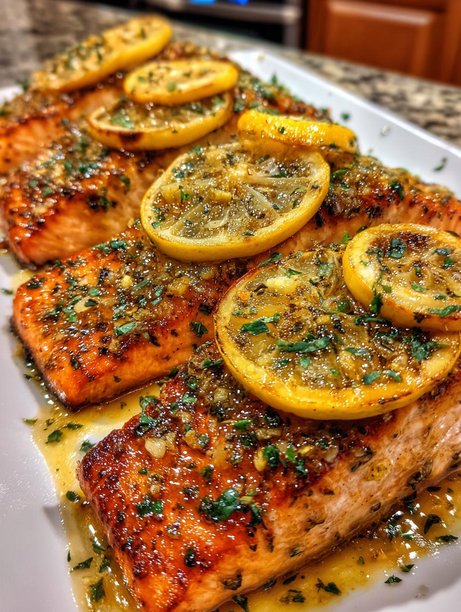 garlic butter baked salmon - detail 2