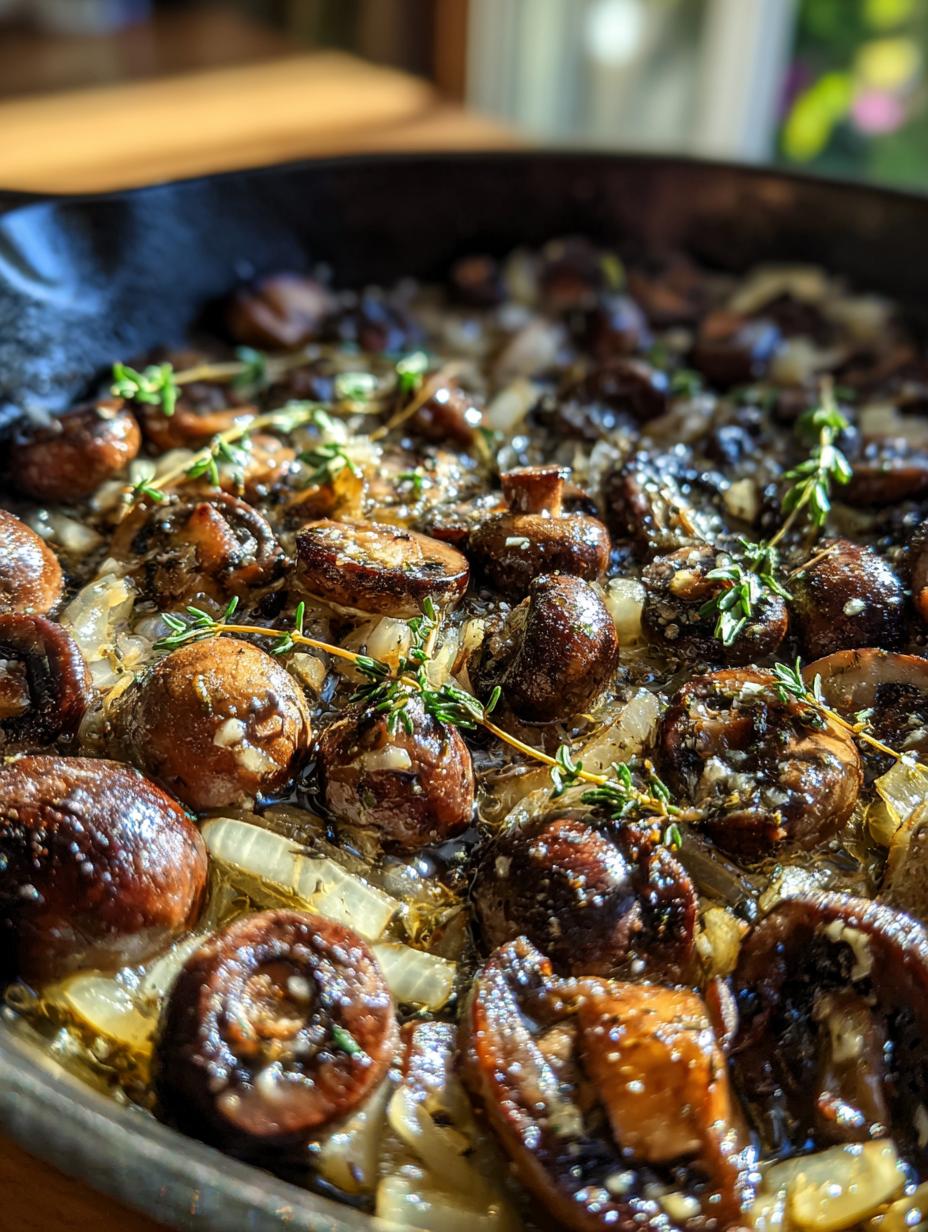 mushroom and onion skillet - detail 2