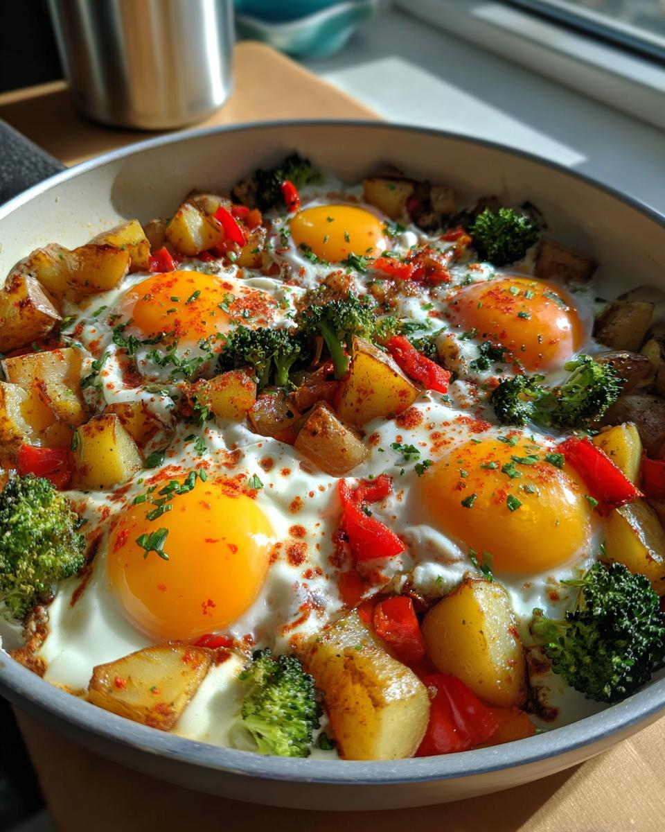 one-pan veggie egg meal - detail 1