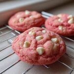pink white chocolate chip cookies