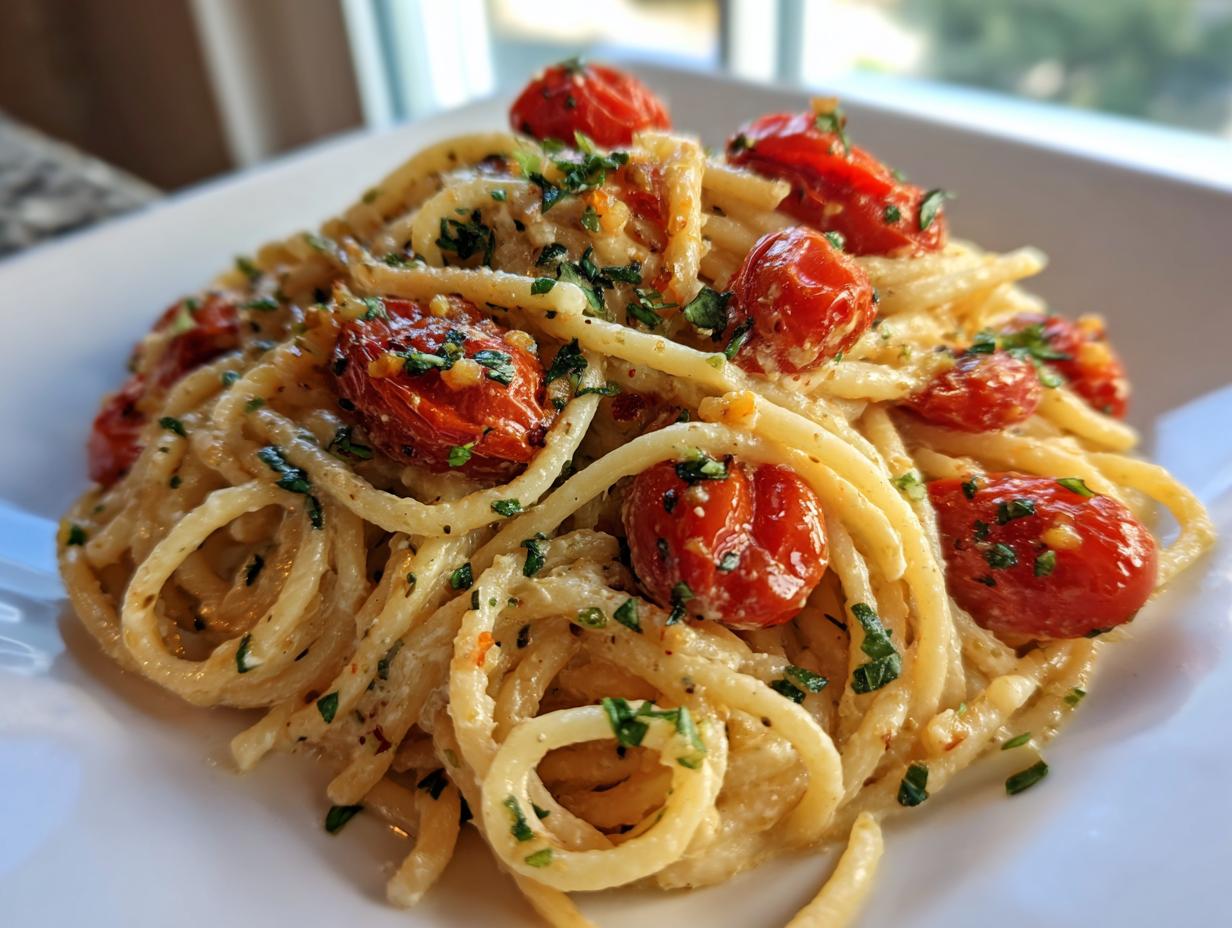Amazing roasted tomato garlic ricotta pasta secret
