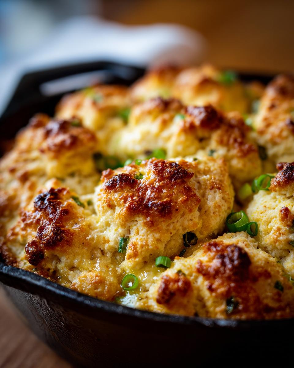 savory skillet dumplings - detail 1