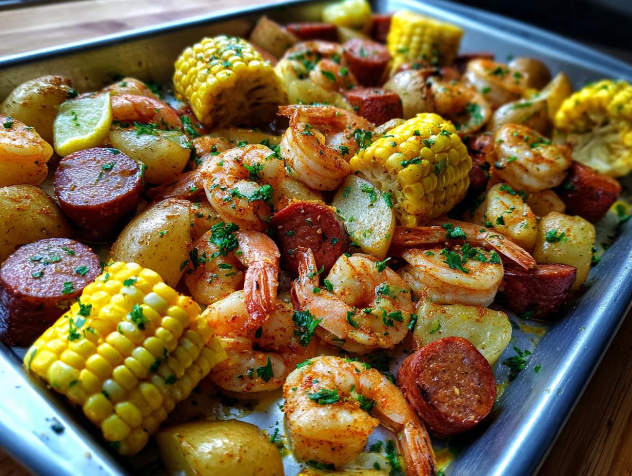 Sheet pan shrimp boil: Marvelous 15 min prep