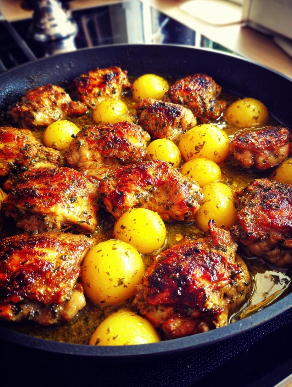 skillet chicken and potatoes - detail 2