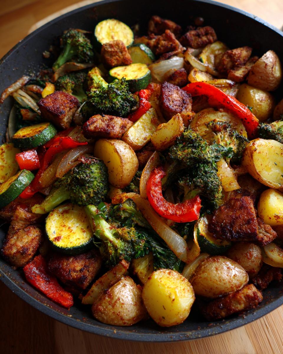 skillet veggie dinner - detail 1