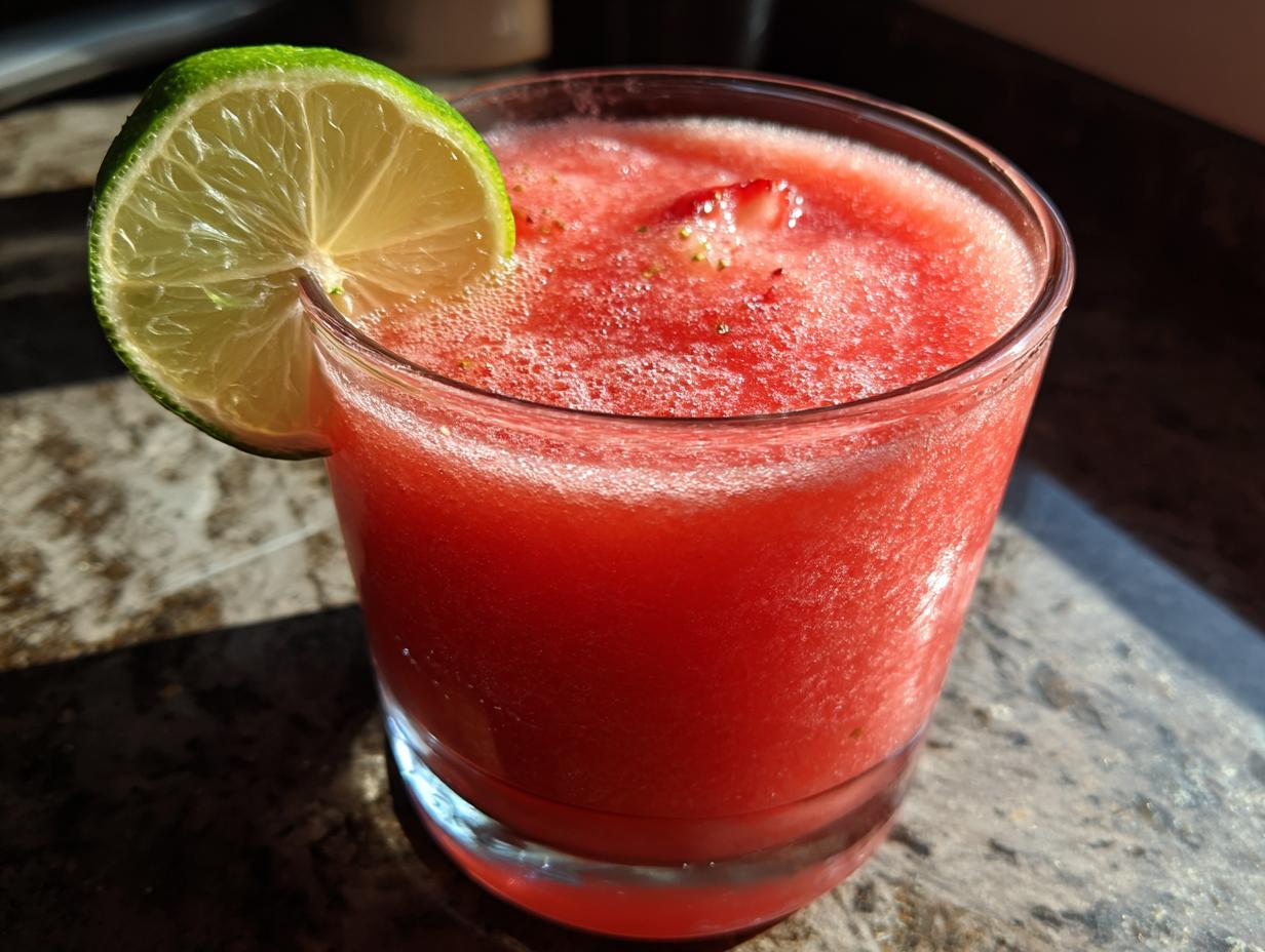 Amazing 135 Calorie strawberry margarita mocktail