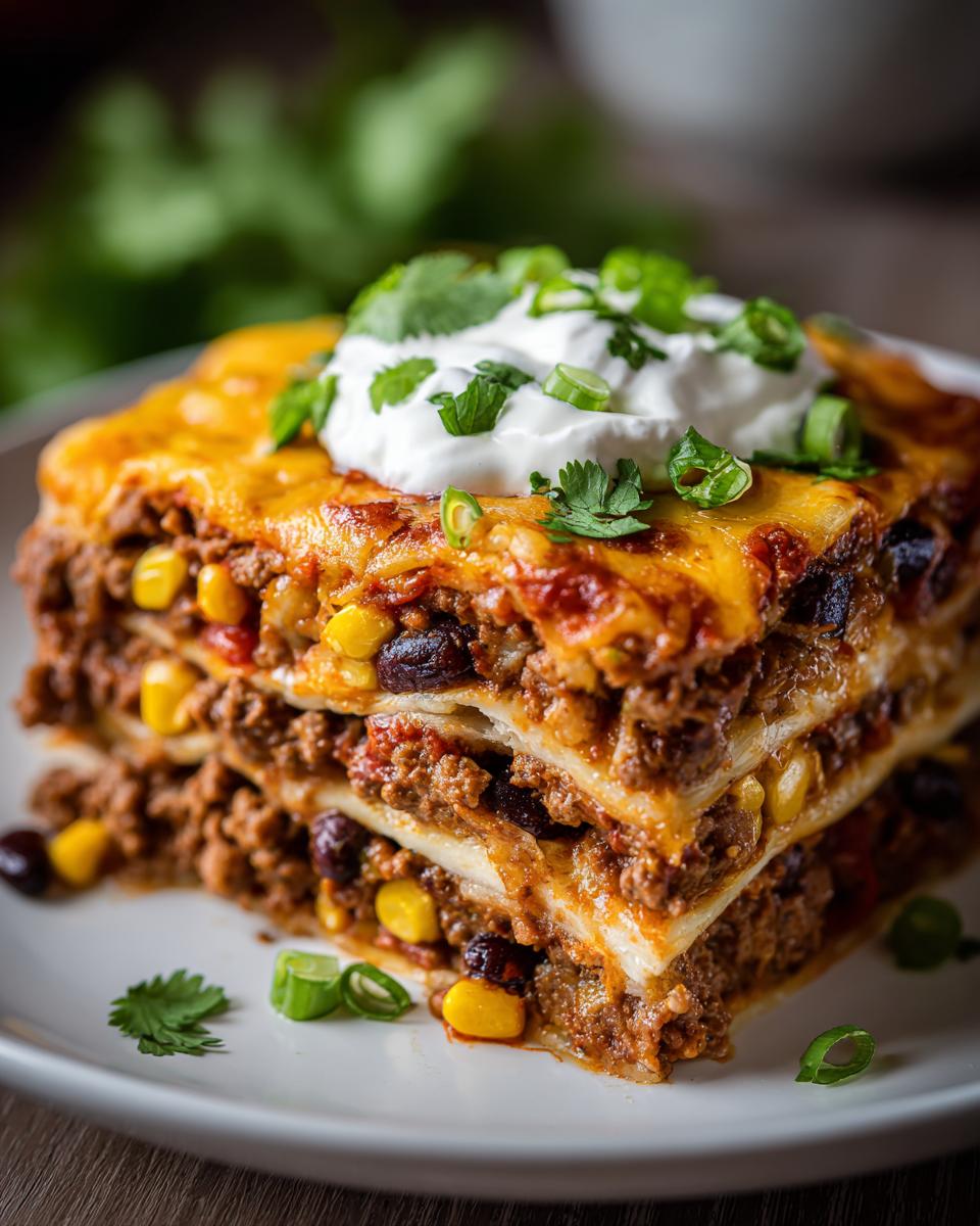 taco lasagna - detail 1