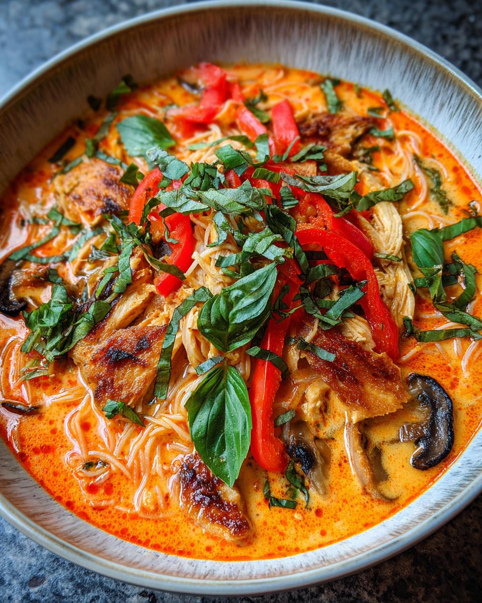 thai red curry chicken soup - detail 2