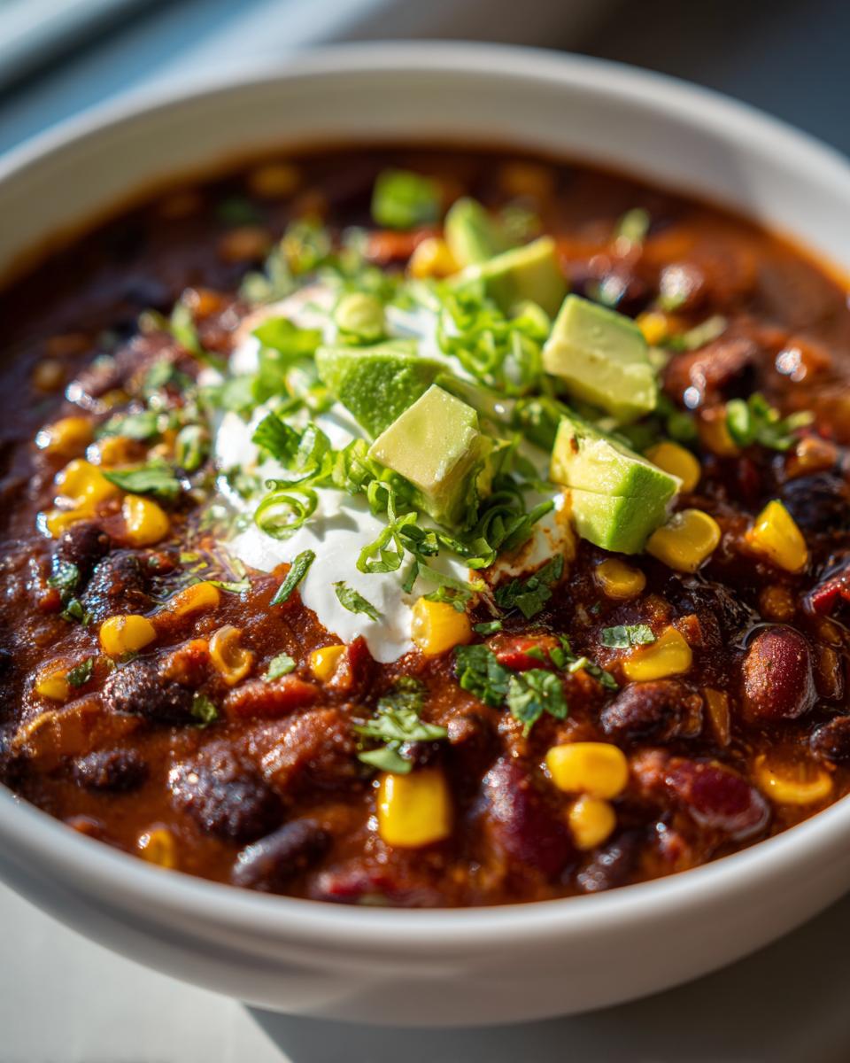 vegetarian bean chili - detail 1