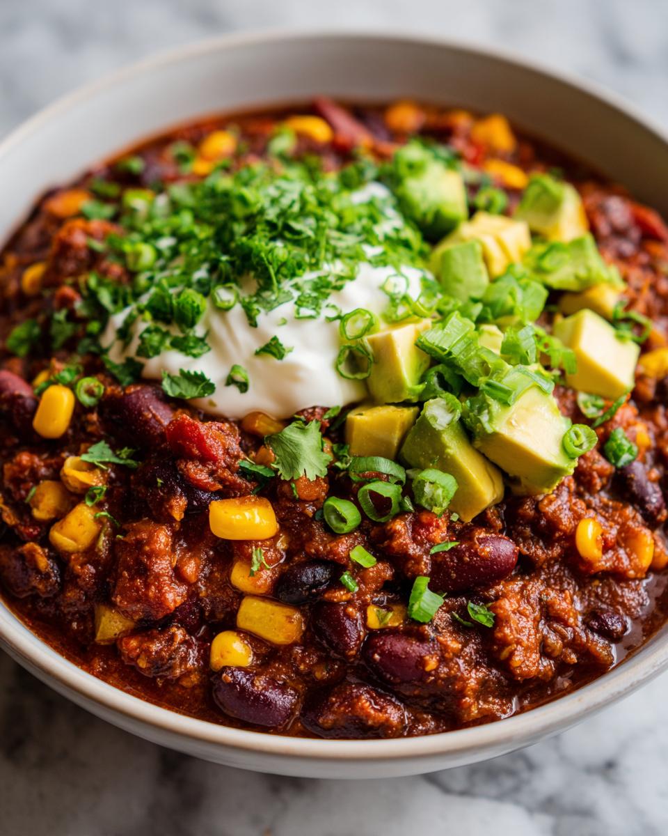 vegetarian bean chili - detail 2