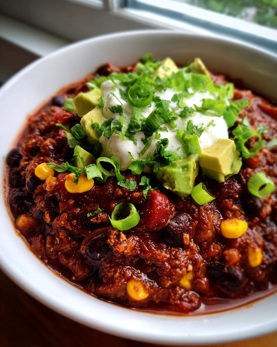 vegetarian bean chili - detail 3