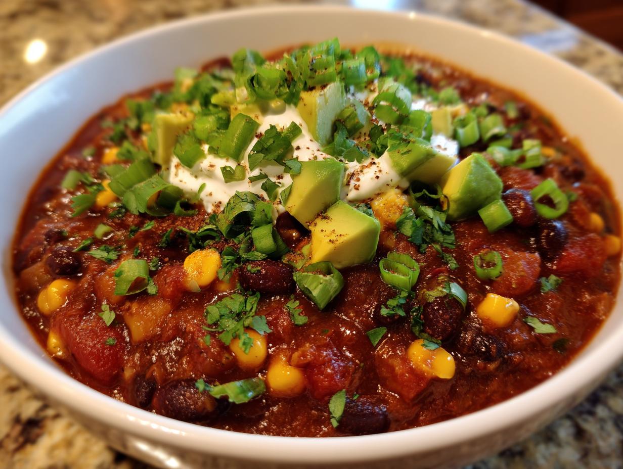 Amazing 30-Minute Vegetarian Bean Chili
