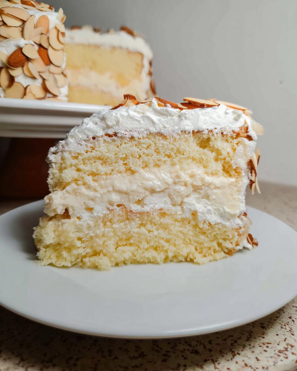 Almond Cream Cake With Whipped Milk Frosting - detail 1