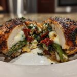 Asparagus stuffed chicken breast