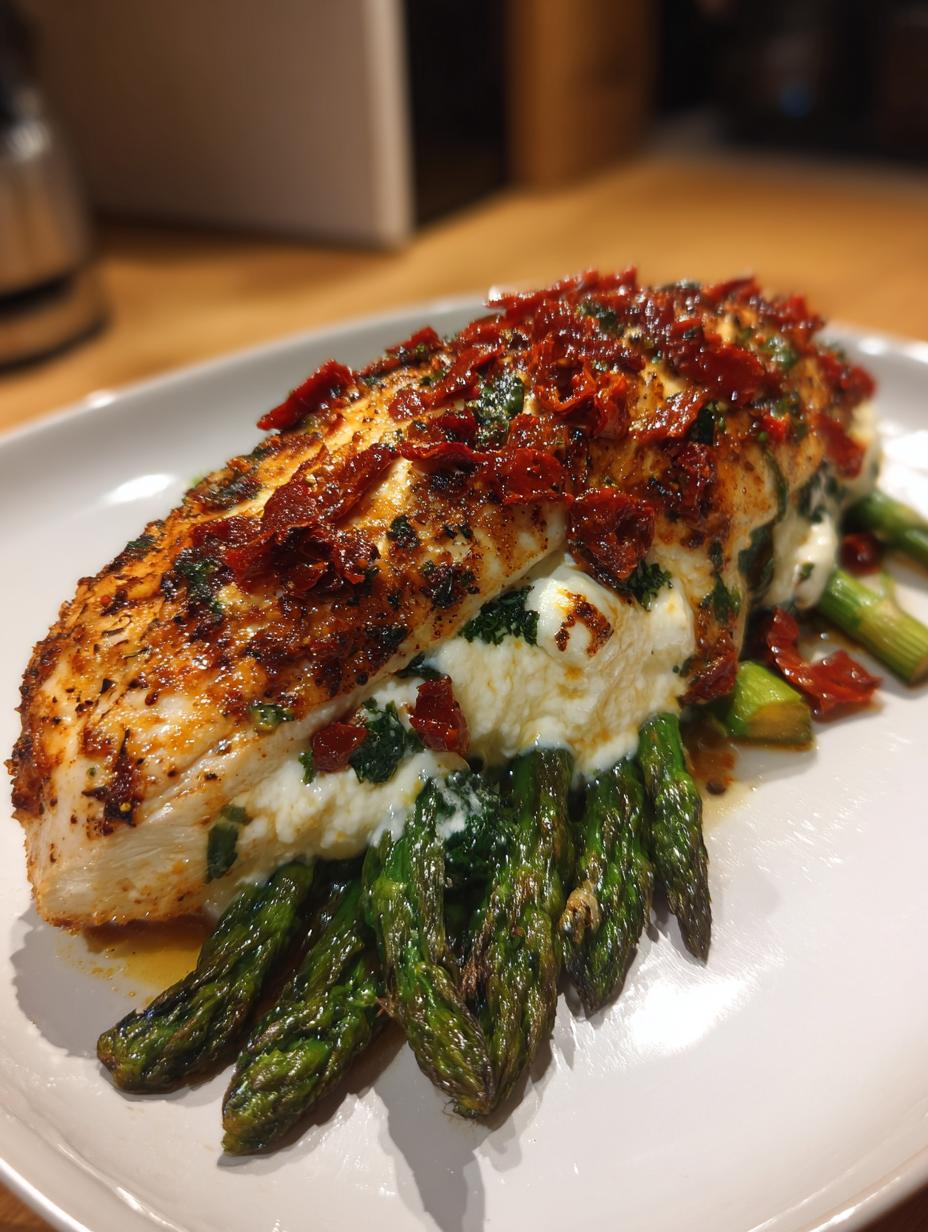 Asparagus stuffed chicken breast - detail 2