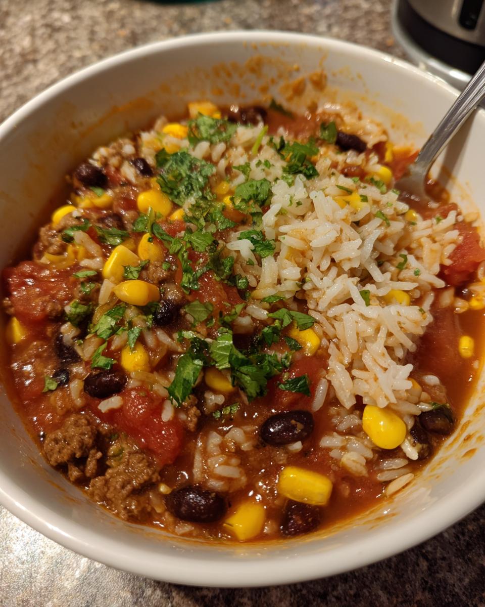 Beefy Mexican Rice Soup One Pot Family Dinner - detail 1