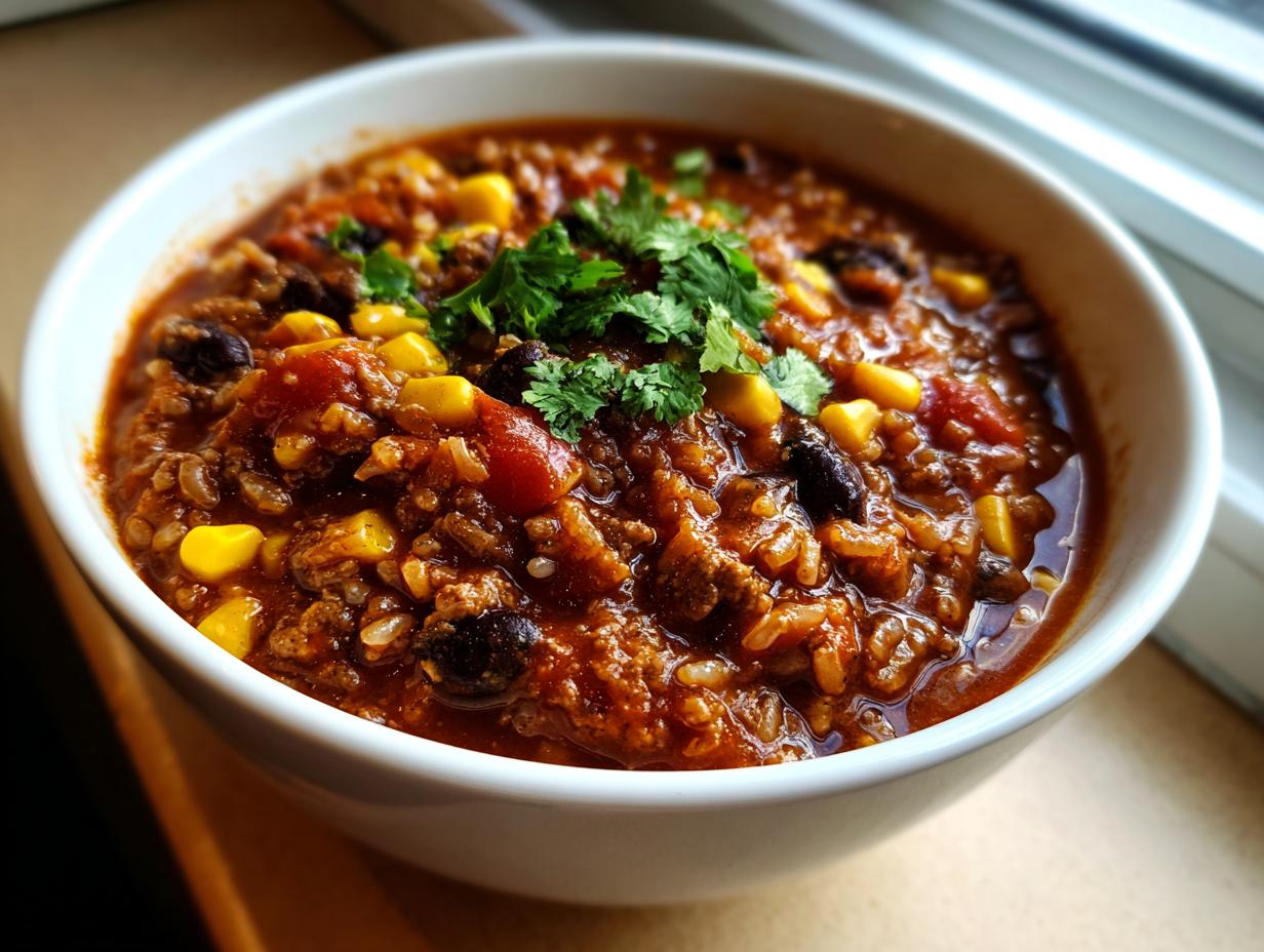 Shocking Beefy Mexican Rice Soup One Pot 40 Min