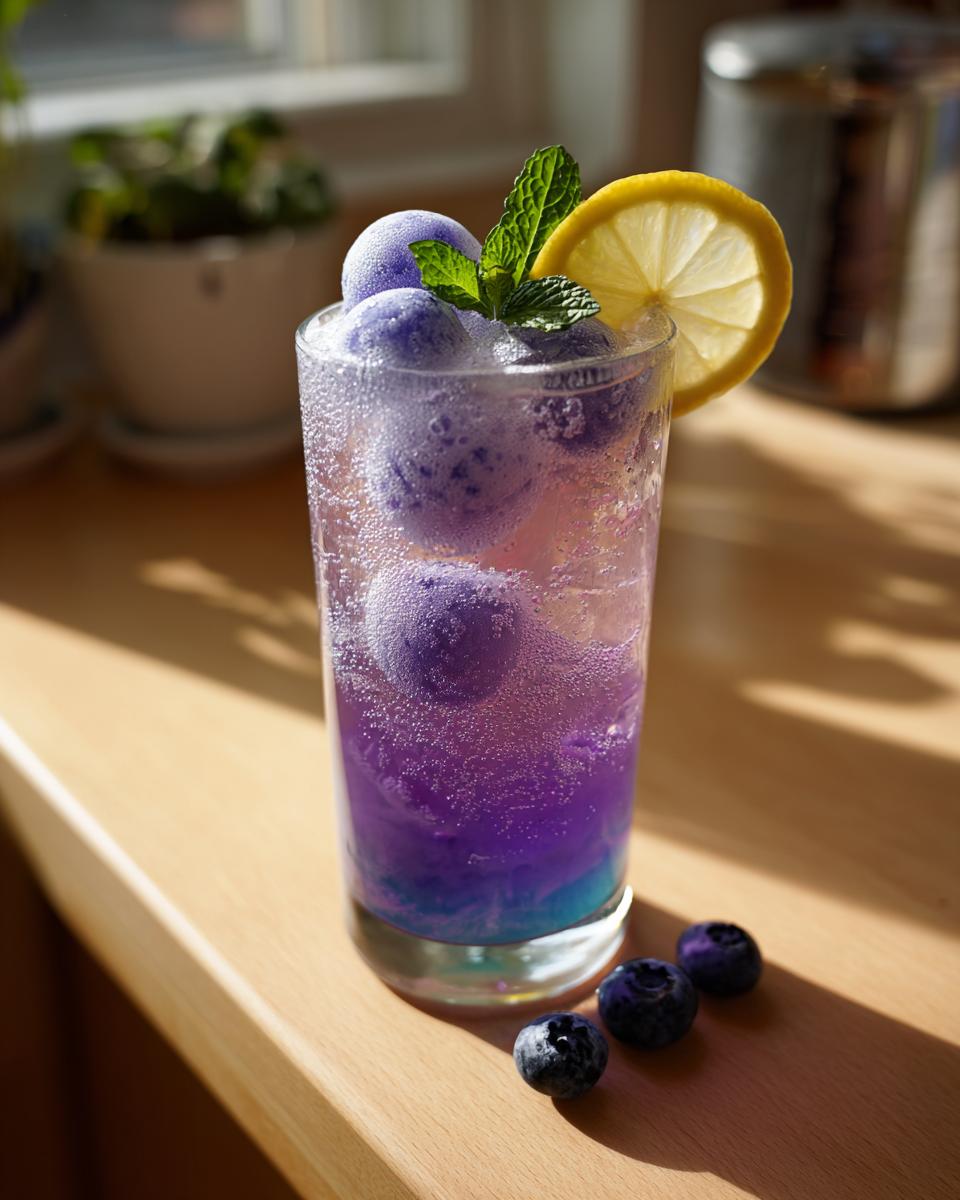 Amazing 110-Calorie Blueberry Sorbet Sparkling Mocktail 4 Blueberry Sorbet Sparkling Mocktail - detail 1