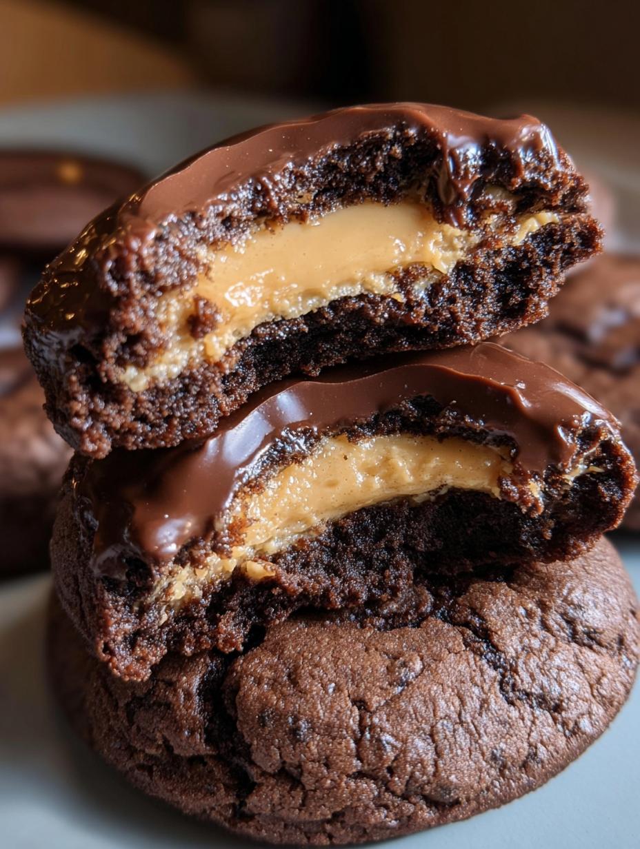Buckeye Brownie Cookies With Peanut Butter Center - detail 2