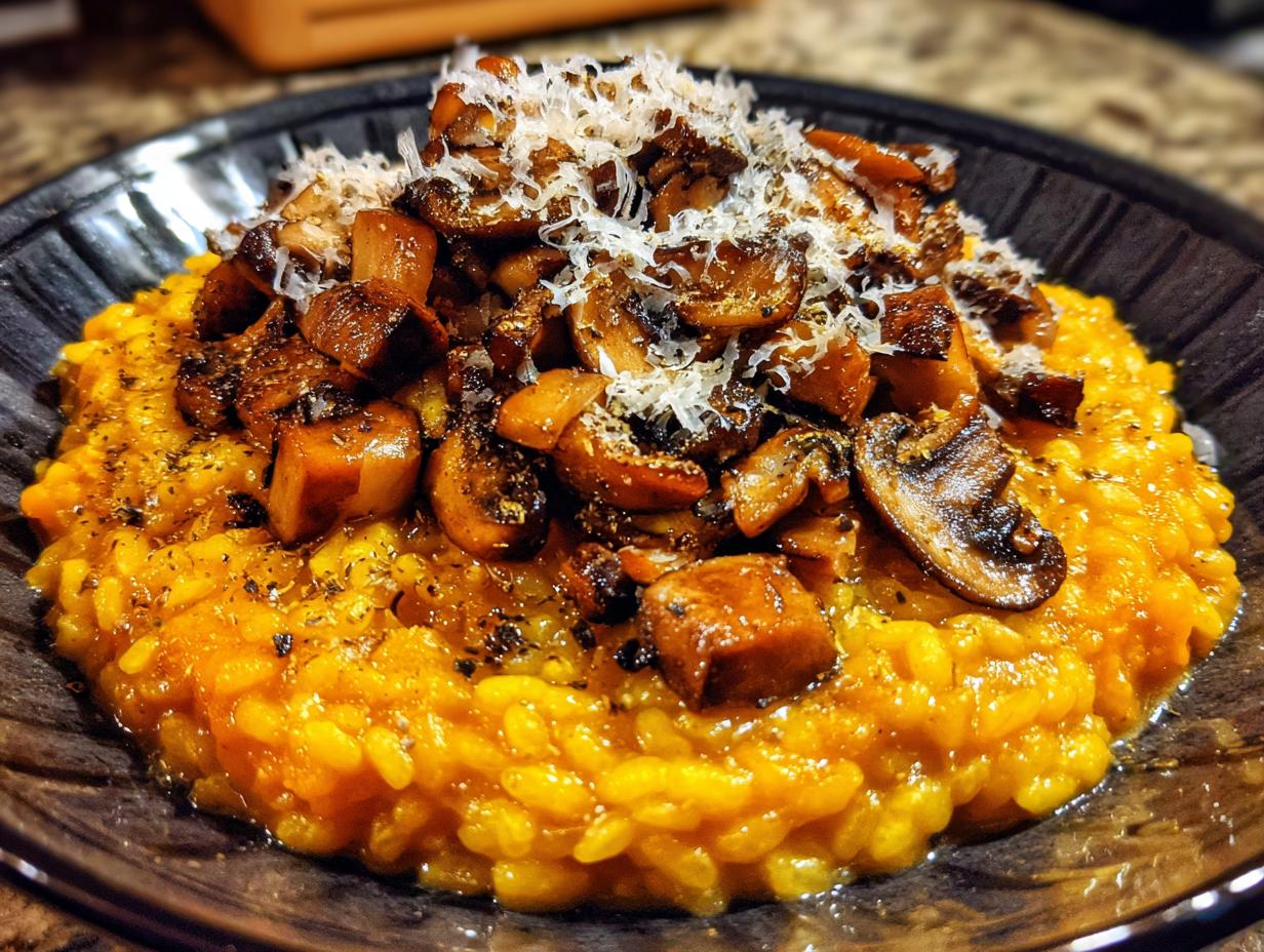 Amazing 1-Pot Butternut squash mushroom risotto