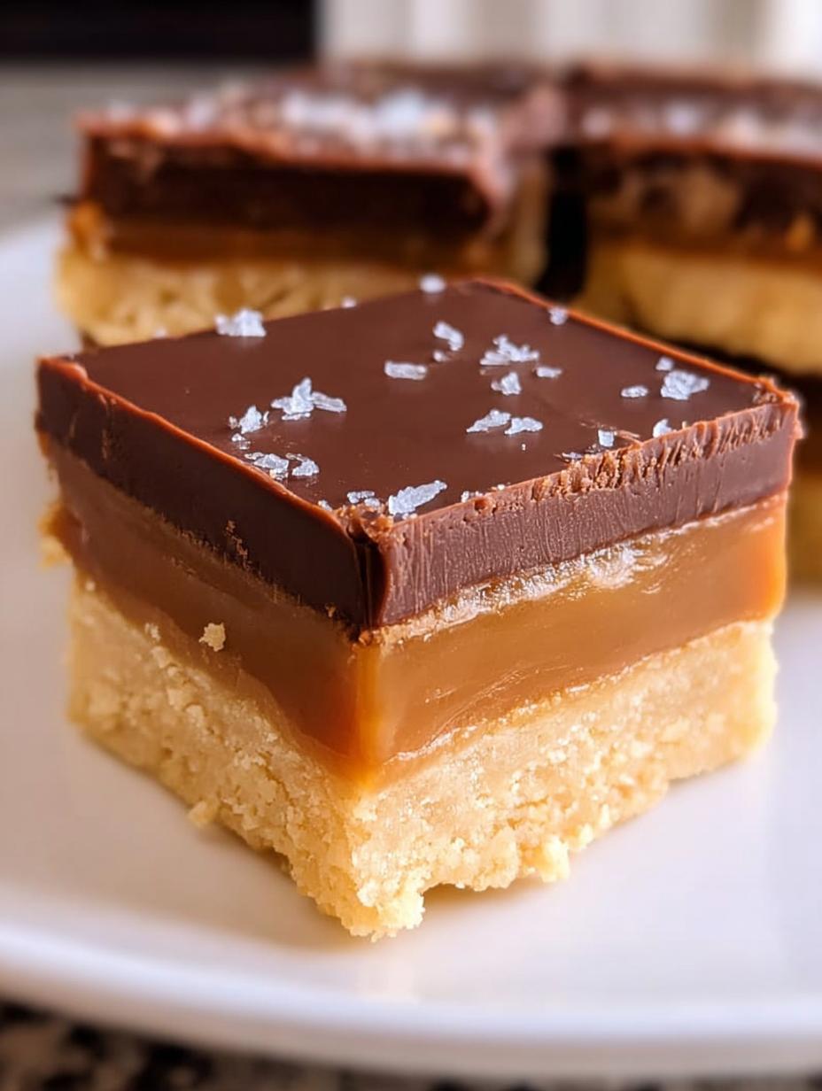 Caramel Millionaire Bars With Shortbread and Chocolate - detail 2