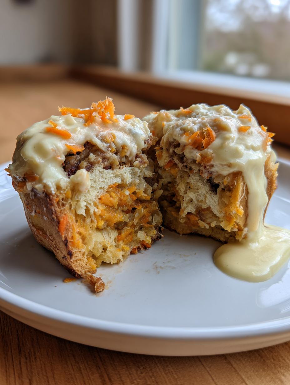 Carrot Cake Cinnamon Rolls With Cream Cheese Frosting - detail 2